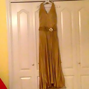 Halter prom dress with open back